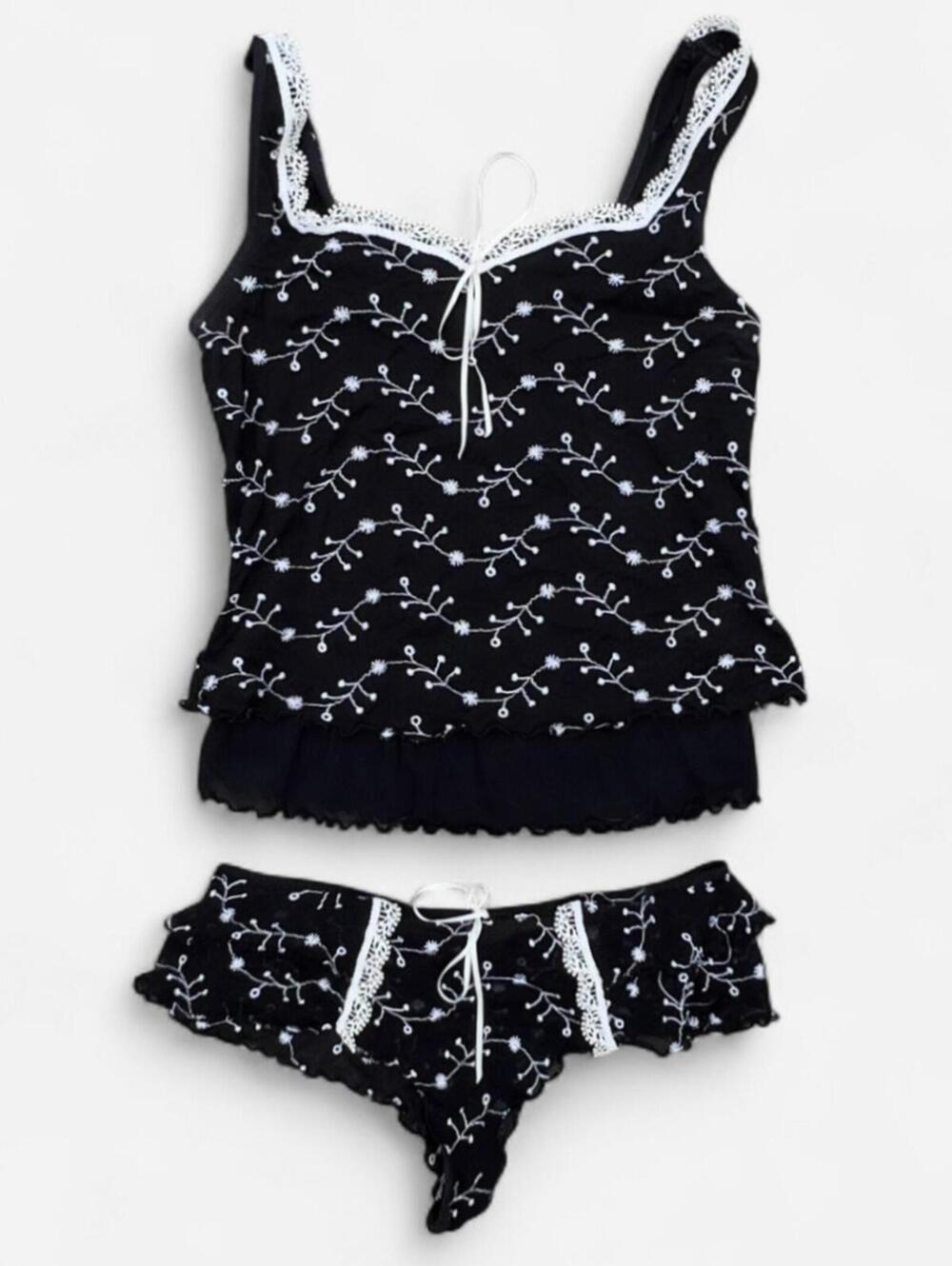Arianne Vintage Floral Fairy Mesh Sleepwear Set